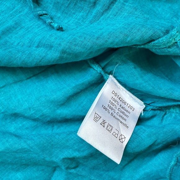 Teal Ruffled Blouse - Picture 4 of 13